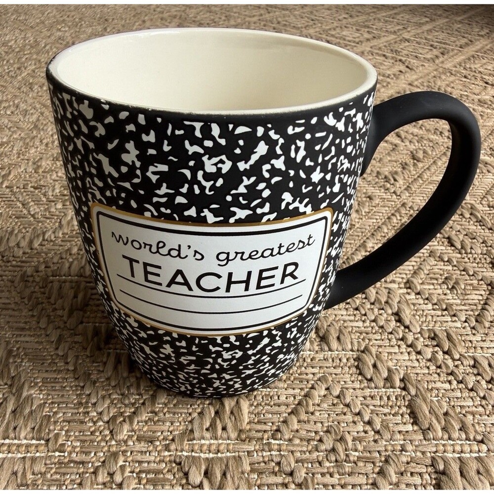 Worlds Greatest Teacher Composition Notebook Mug School Ceramic 12 oz.